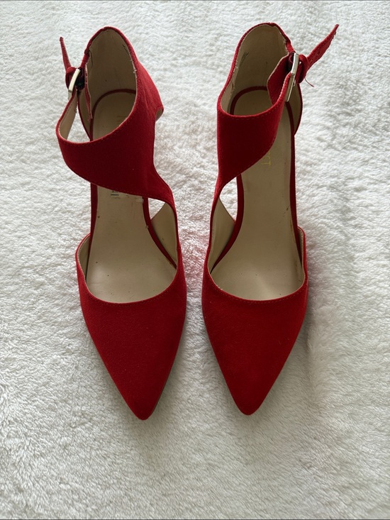 Nine West Shoes - Nine West Red Pointed Toe Wrap Ankle Strap Heels